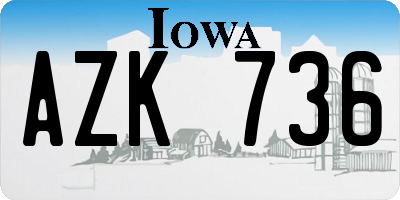 IA license plate AZK736