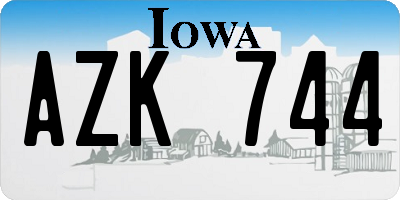 IA license plate AZK744