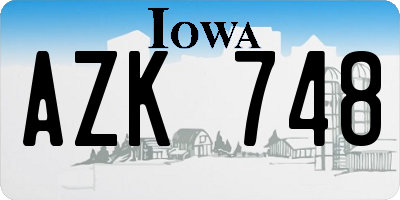 IA license plate AZK748