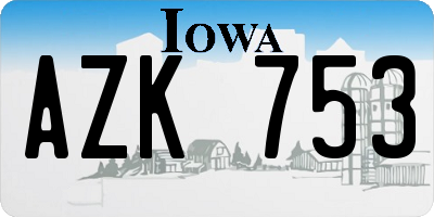IA license plate AZK753