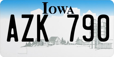 IA license plate AZK790
