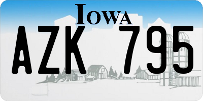 IA license plate AZK795