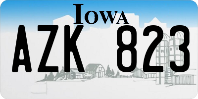 IA license plate AZK823