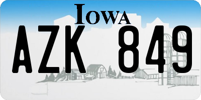 IA license plate AZK849