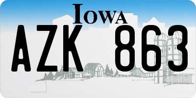 IA license plate AZK863