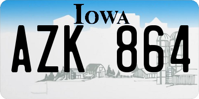 IA license plate AZK864