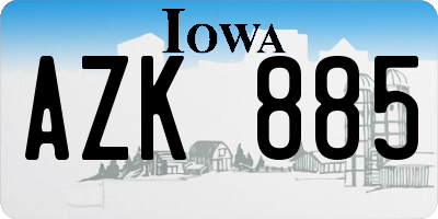 IA license plate AZK885