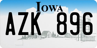 IA license plate AZK896