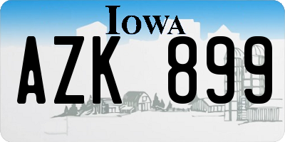 IA license plate AZK899