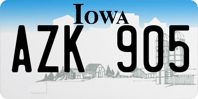 IA license plate AZK905