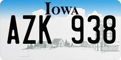 IA license plate AZK938