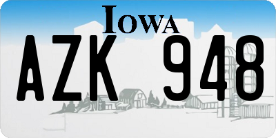 IA license plate AZK948