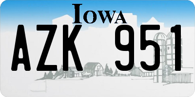 IA license plate AZK951