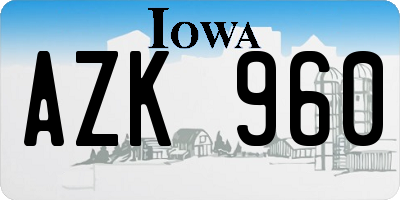 IA license plate AZK960