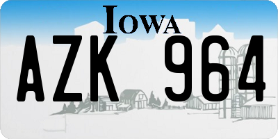 IA license plate AZK964
