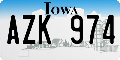 IA license plate AZK974