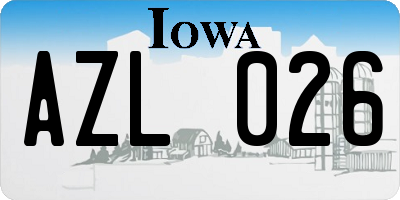 IA license plate AZL026