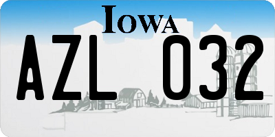 IA license plate AZL032