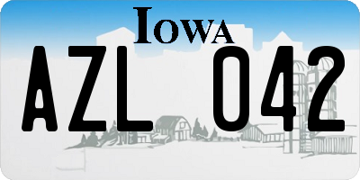 IA license plate AZL042