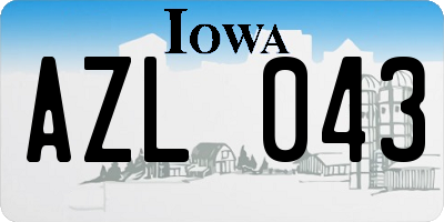 IA license plate AZL043