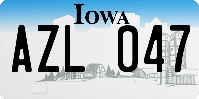 IA license plate AZL047