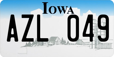 IA license plate AZL049