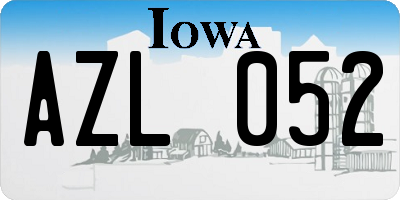 IA license plate AZL052