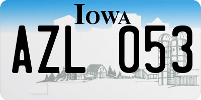 IA license plate AZL053