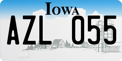 IA license plate AZL055