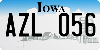 IA license plate AZL056
