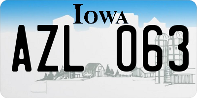 IA license plate AZL063