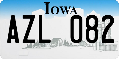 IA license plate AZL082