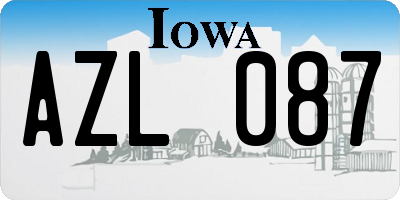 IA license plate AZL087