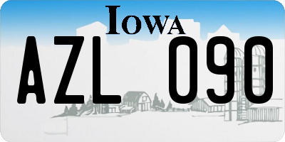 IA license plate AZL090