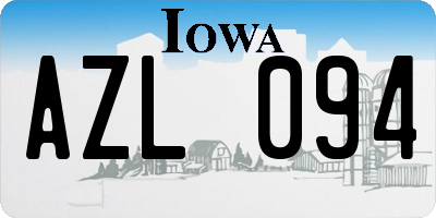 IA license plate AZL094