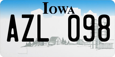 IA license plate AZL098