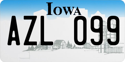 IA license plate AZL099