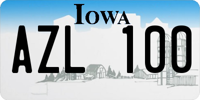 IA license plate AZL100
