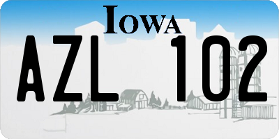 IA license plate AZL102