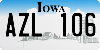IA license plate AZL106