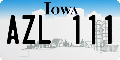 IA license plate AZL111