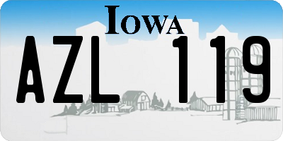 IA license plate AZL119