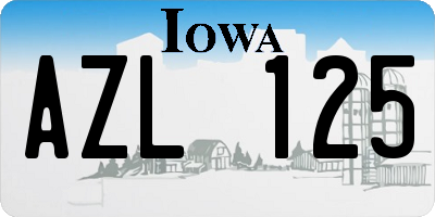 IA license plate AZL125