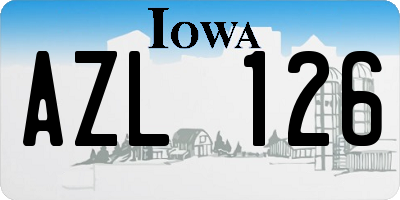 IA license plate AZL126