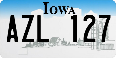 IA license plate AZL127