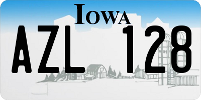IA license plate AZL128