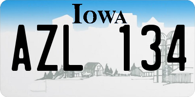 IA license plate AZL134