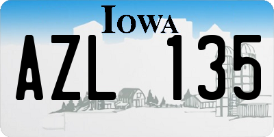 IA license plate AZL135