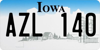 IA license plate AZL140