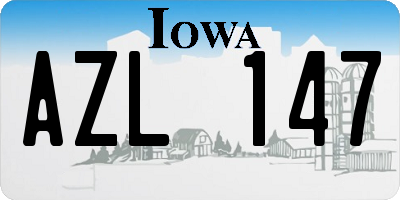 IA license plate AZL147